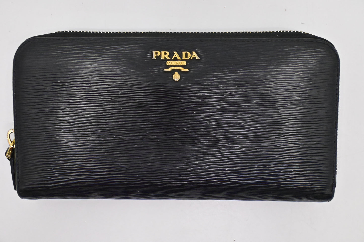 Prada Long Zippy Wallet in Nero Leather