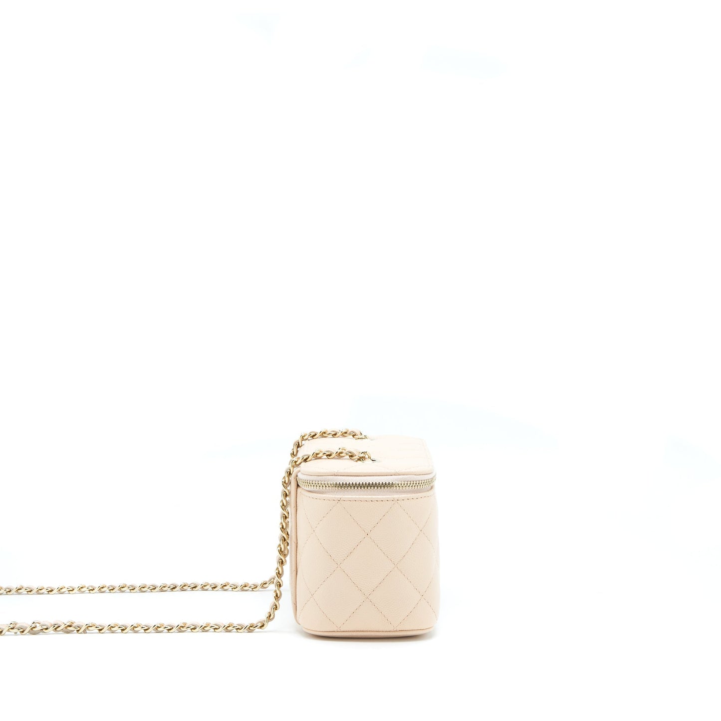 Chanel Long Vanity Case Caviar Nude Pink LGHW