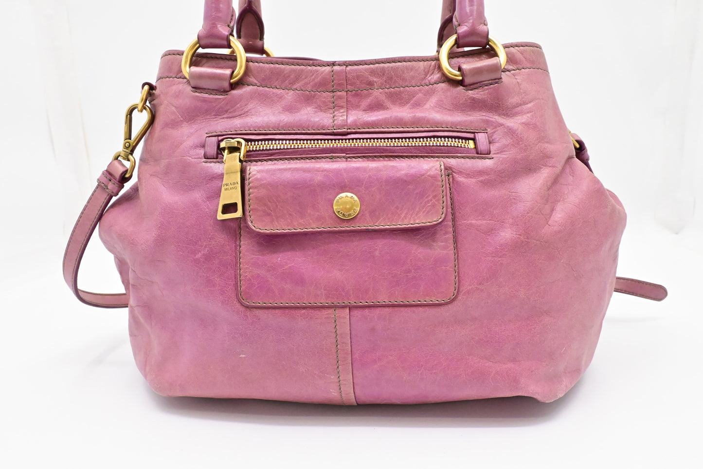 Prada 2way Bag in Pink Leather