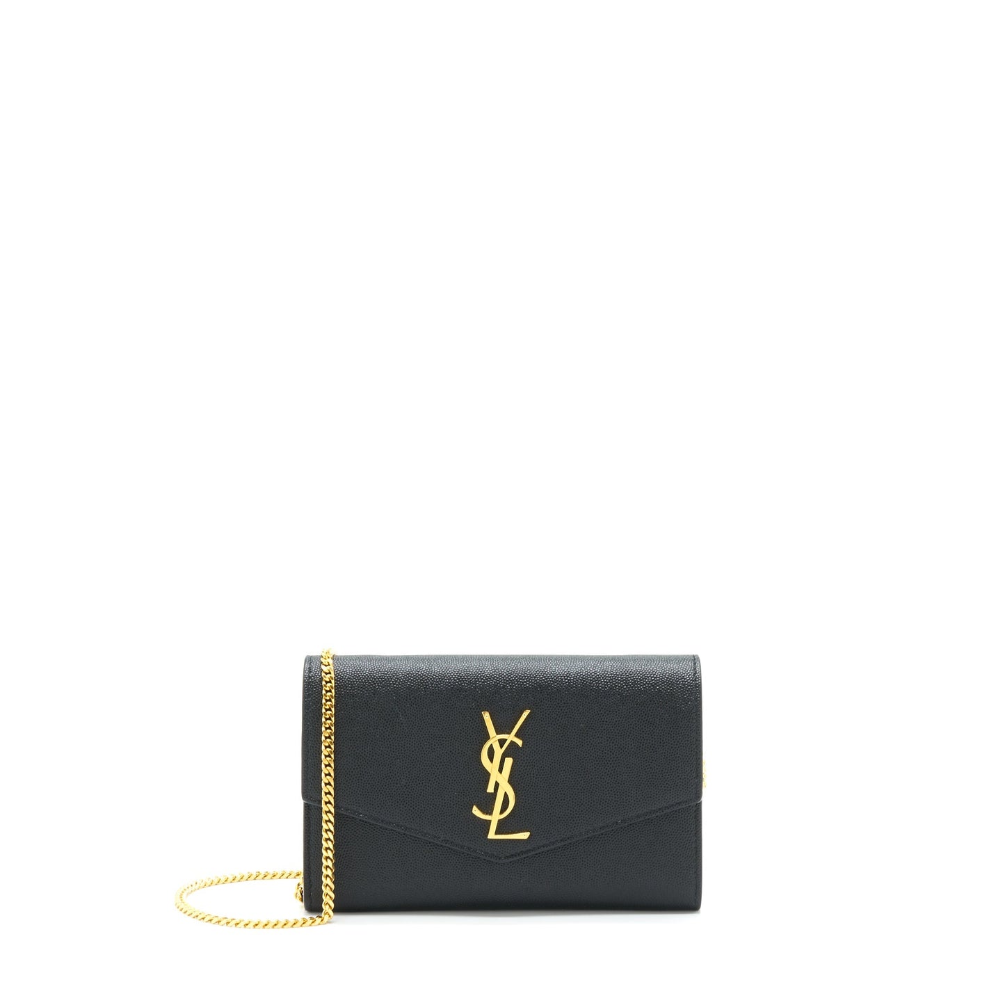 Saint Laurent/ Envelop Small Crossbody Purse Grained Calfskin Black