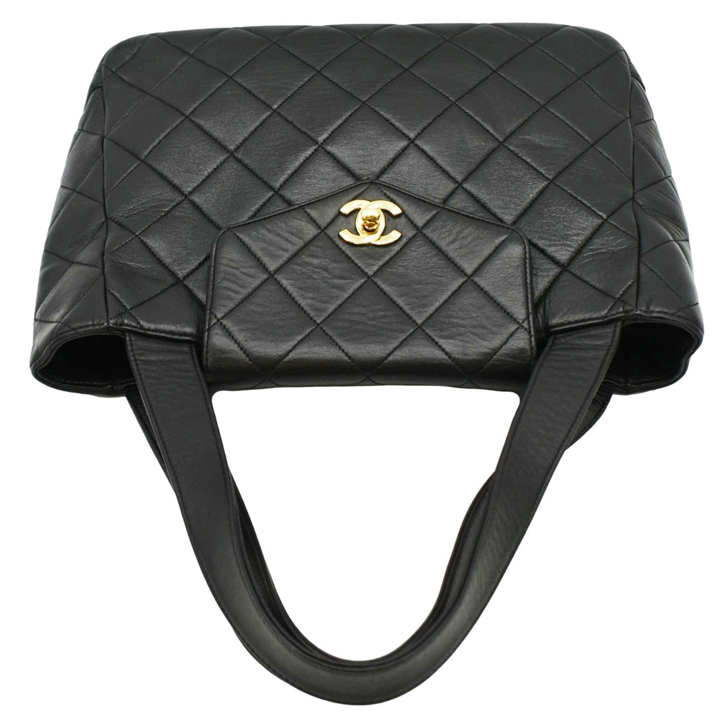 CHANEL Classic Flap   Quilted Leather Tote Bag Black