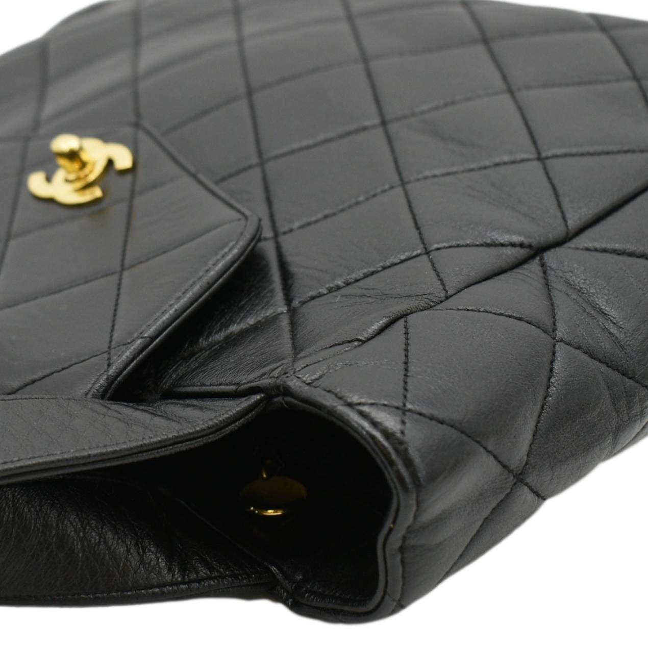 CHANEL Classic Flap   Quilted Leather Tote Bag Black