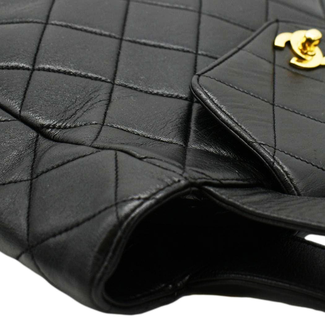 CHANEL Classic Flap   Quilted Leather Tote Bag Black