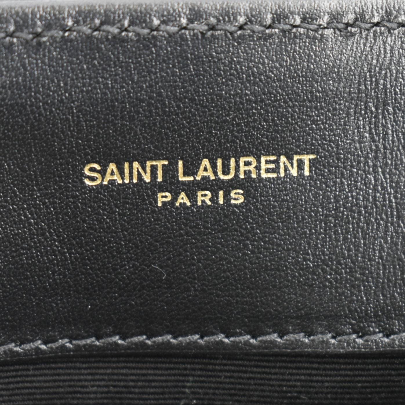 YVES SAINT LAURENT Loulou Medium Quilted Leather Crossbody Bag Black