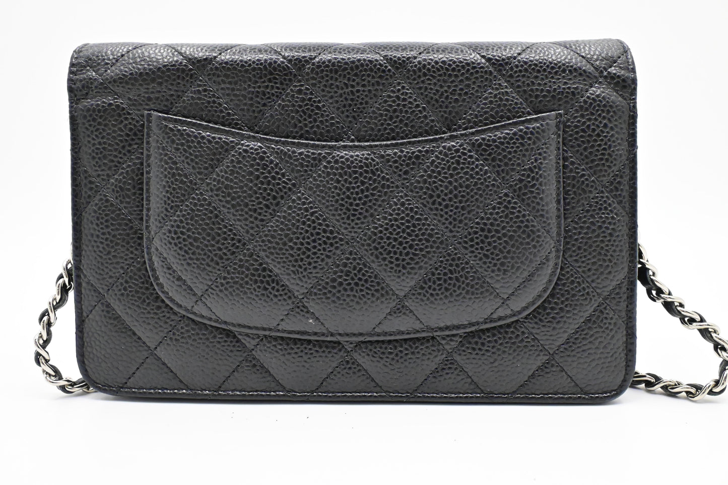 Chanel Wallet on Chain in Black MattelassÃ© Caviar Leather