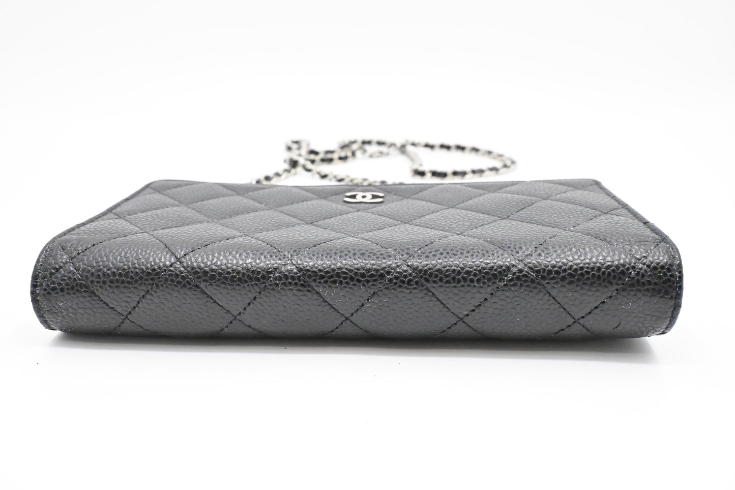 Chanel Wallet on Chain in Black MattelassÃ© Caviar Leather