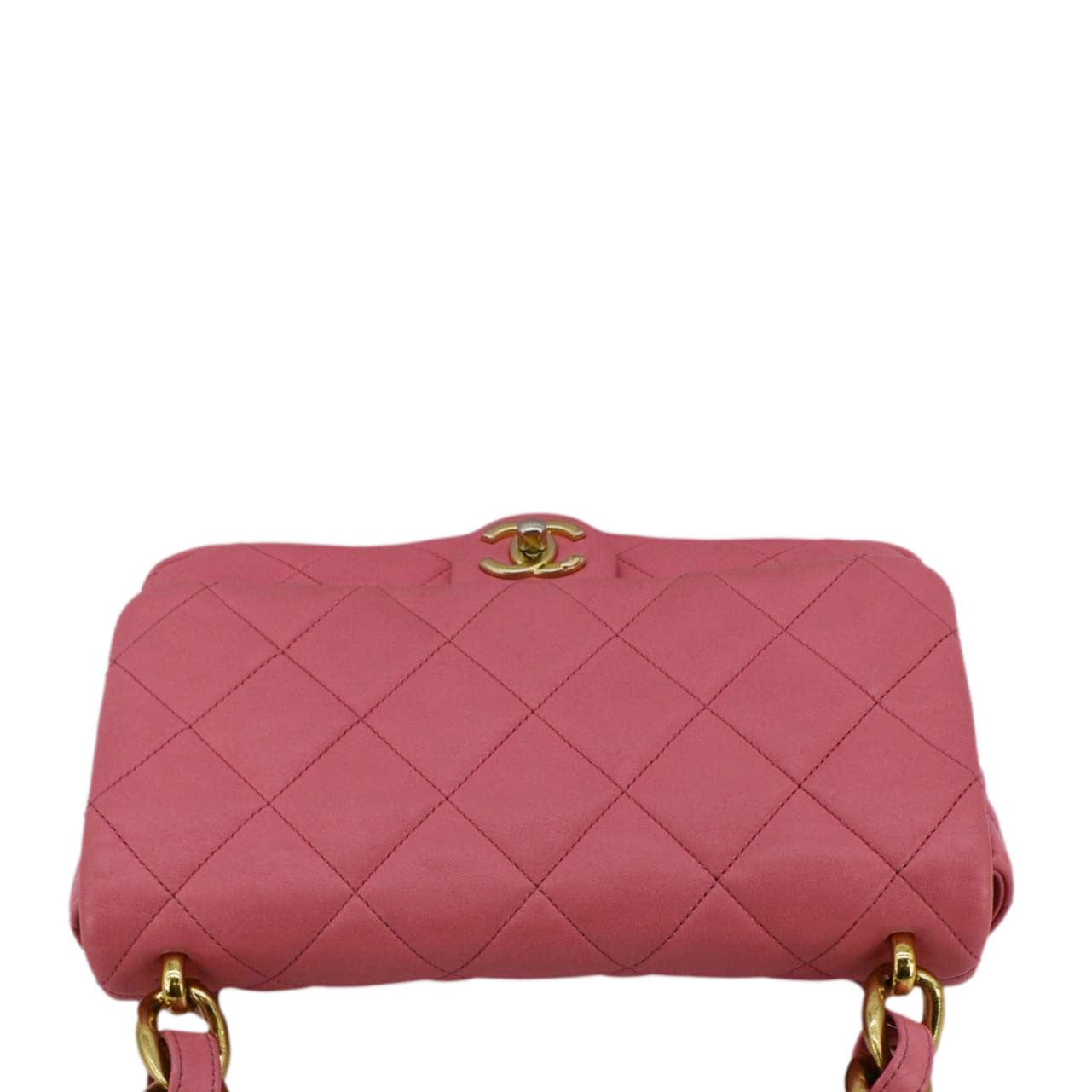 CHANEL CC Funky Town Flap Large Lambskin Quilted Leather Shoulder Bag Pink