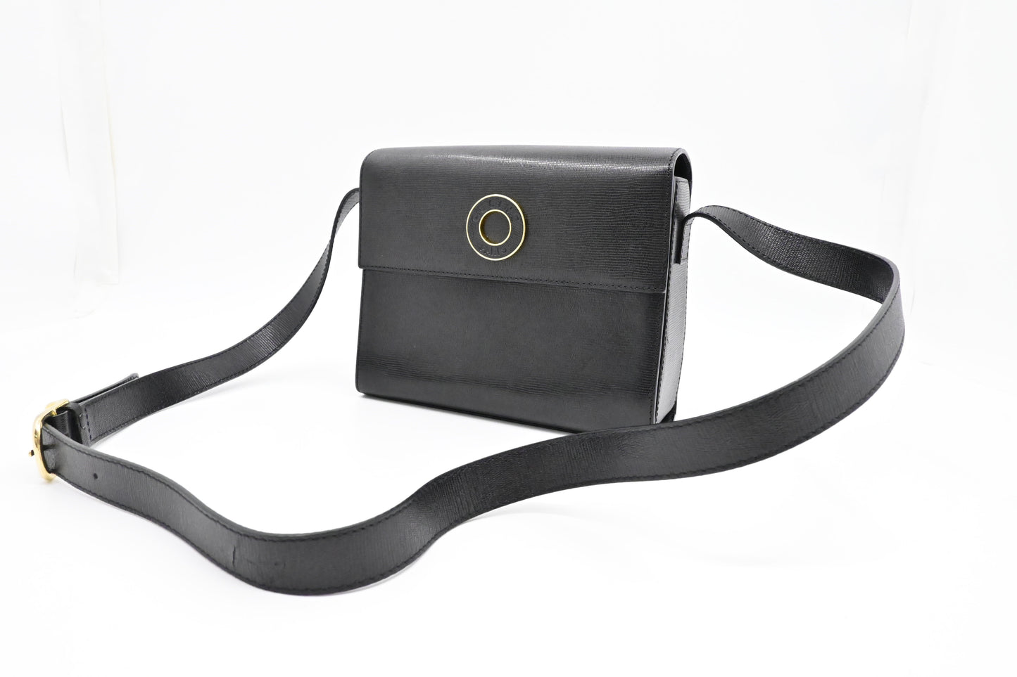 Celine Crossbody Bag in Black Leather