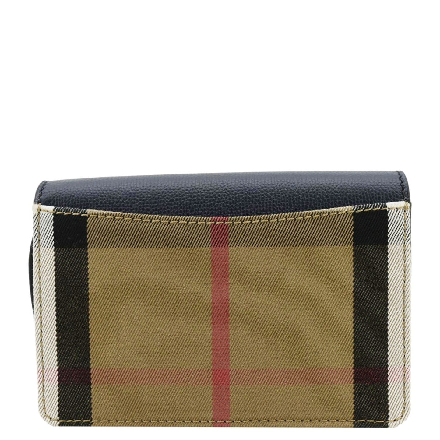 BURBERRY Hampshire Small Ho  Check Wallet On Chain Crossbody Bag Navy Blue