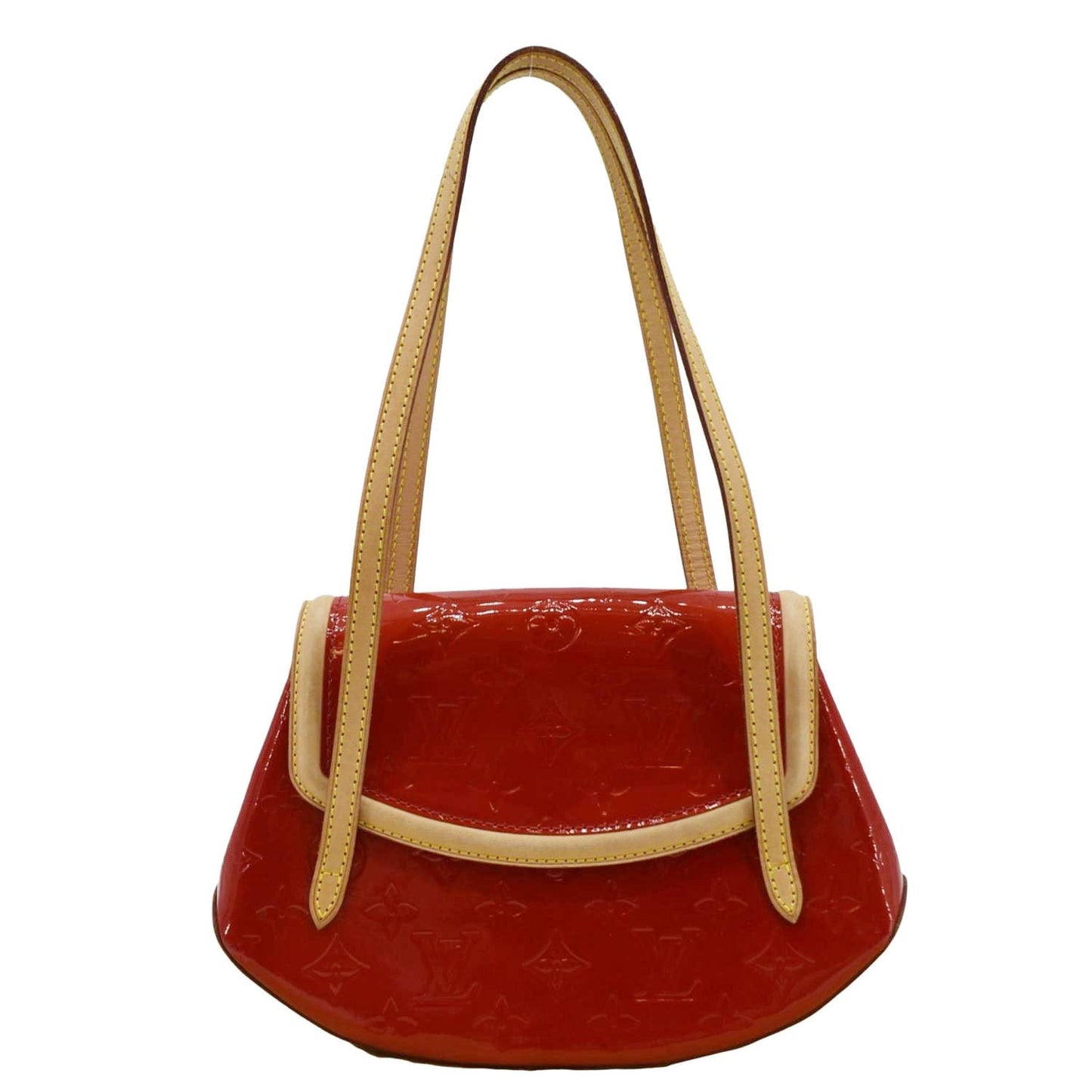 LOUIS VUITTON Biscayne Bay PM Monogram Vernis Shoulder Bag Red
