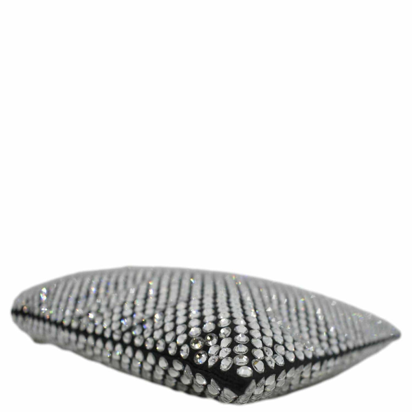 PRADA Chain Flat Mini Crystal Embellished Satin Tote Bag Silver