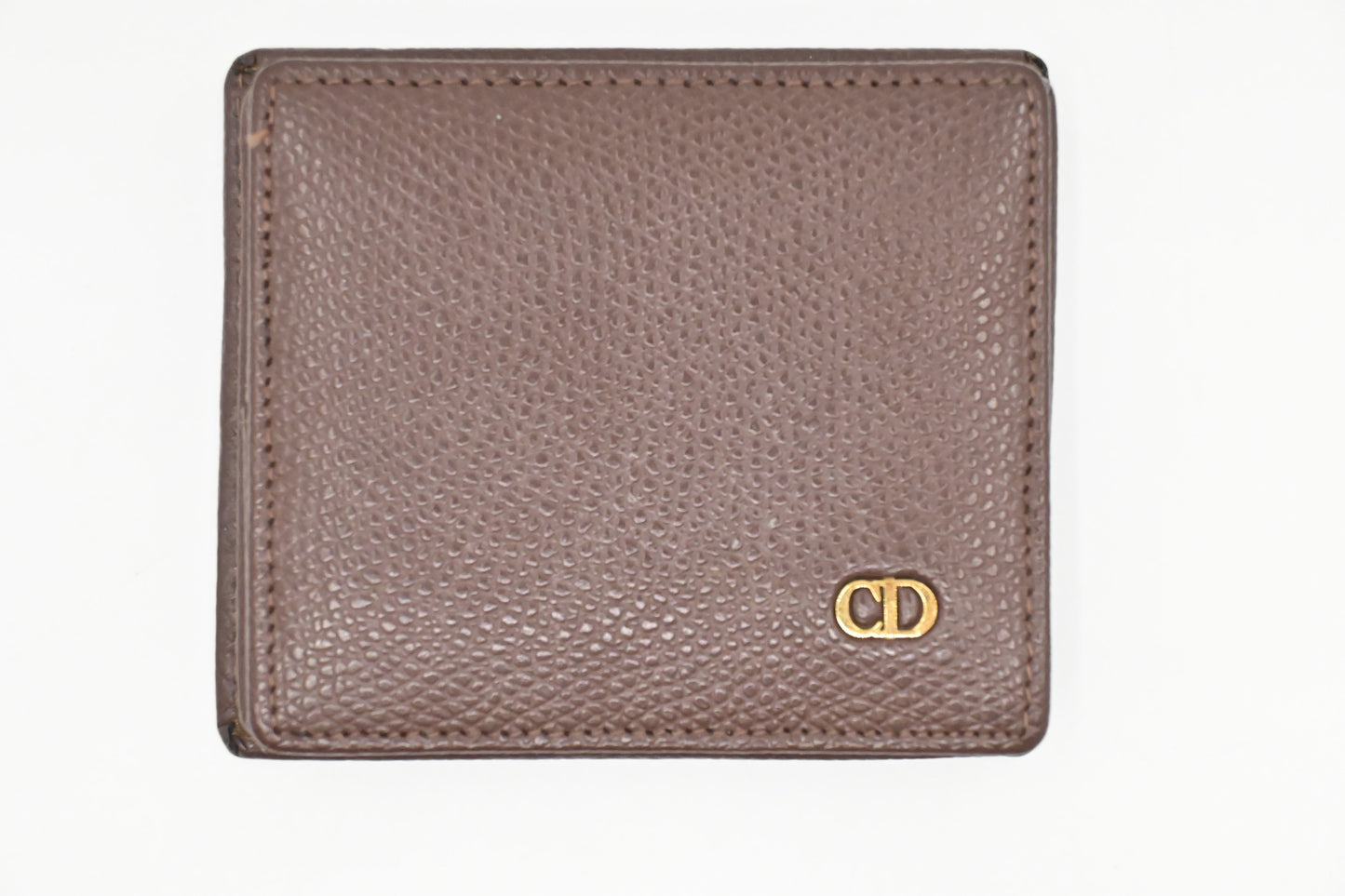 Dior Coin Case in Brown Leather