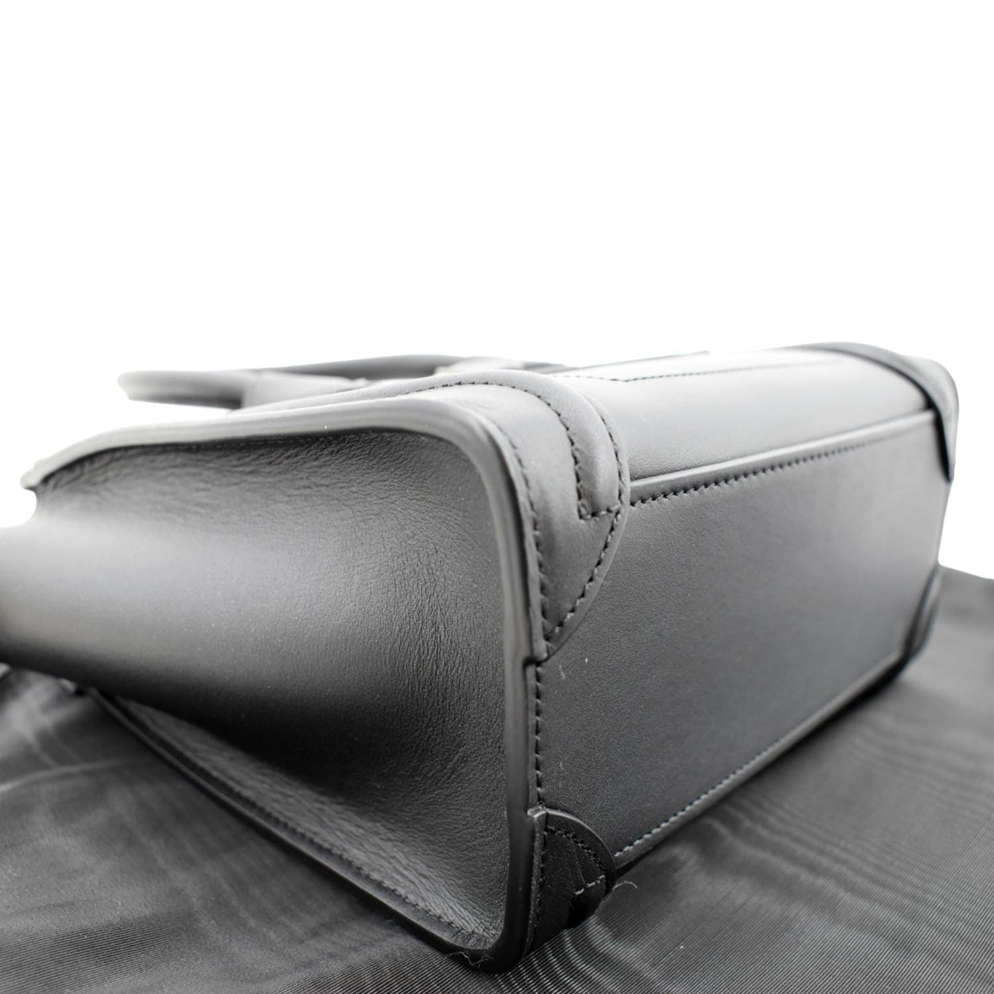 CELINE Nano Luggage Smooth Leather Tote Crossbody Bag Black