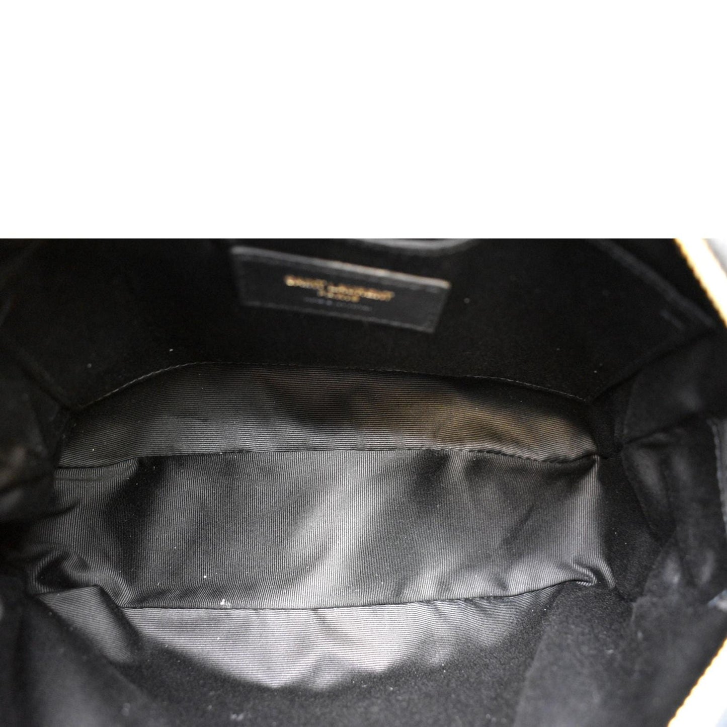 YVES SAINT LAURENT Lou Camera Chevron Leather Crossbody Bag Black