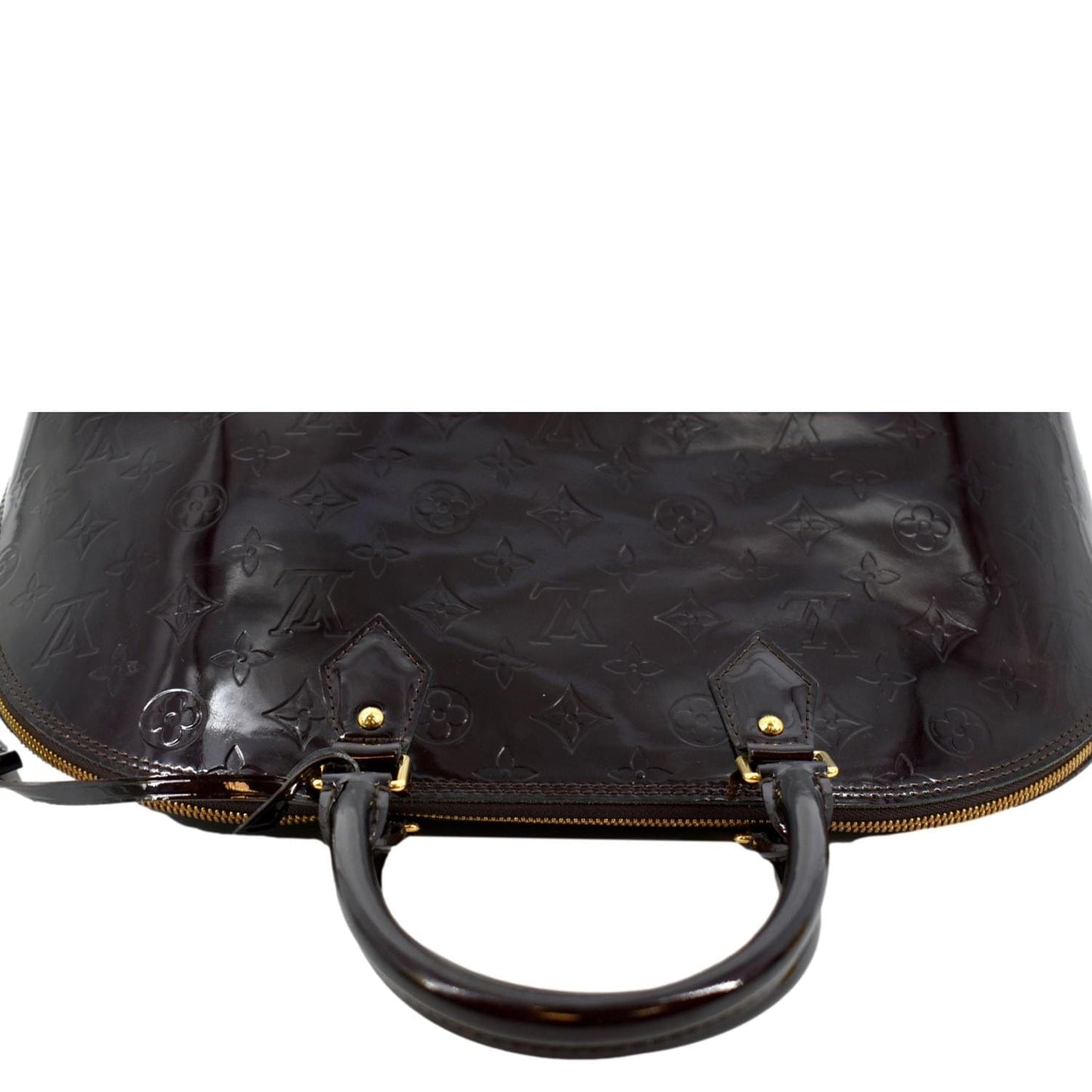 LOUIS VUITTON Alma GM Monogram Vernis Leather Satchel Bag Amarante