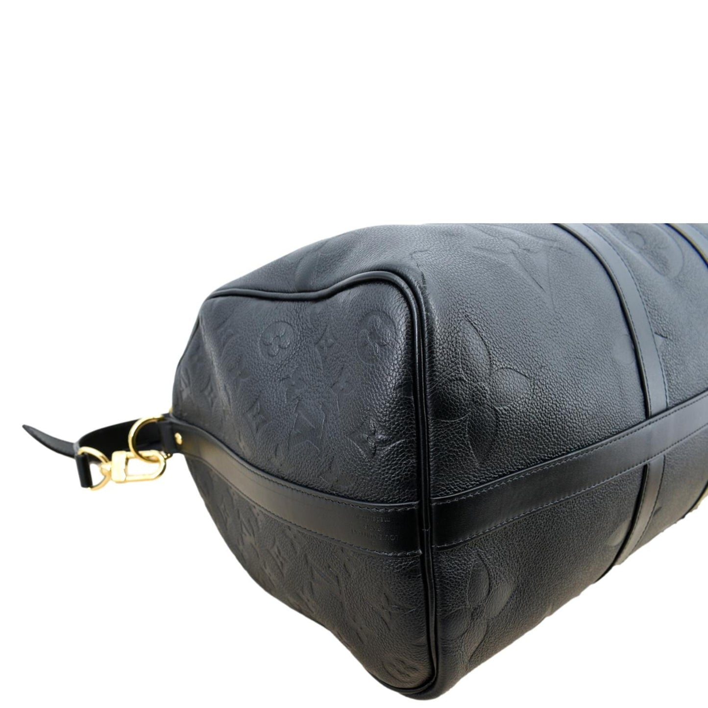LOUIS VUITTON Keepall Bandouliere 45 Monogram Empreinte Giant Travel Bag Black