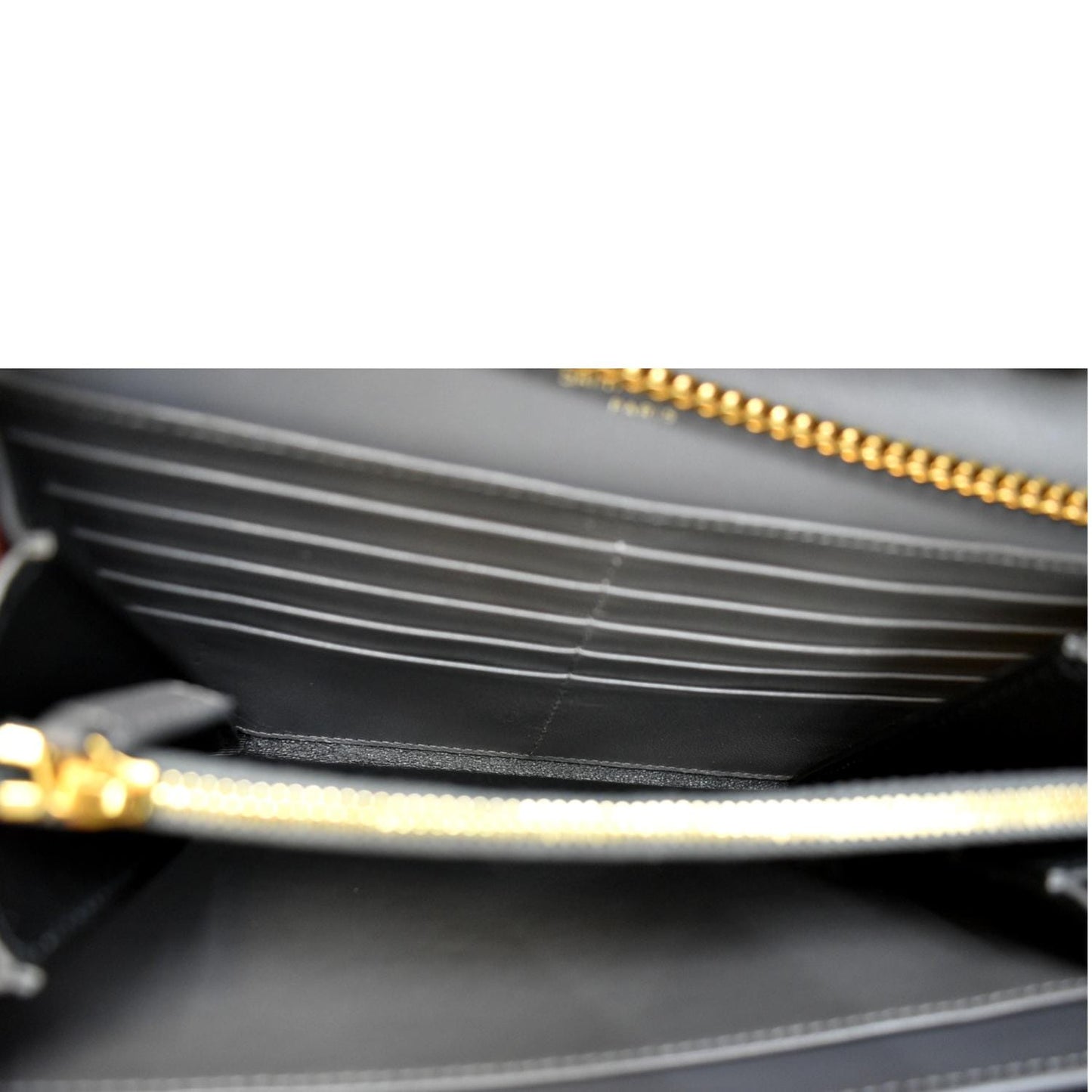 Yves Saint Laurent Flap Leather Shoulder Bag Light Gray-