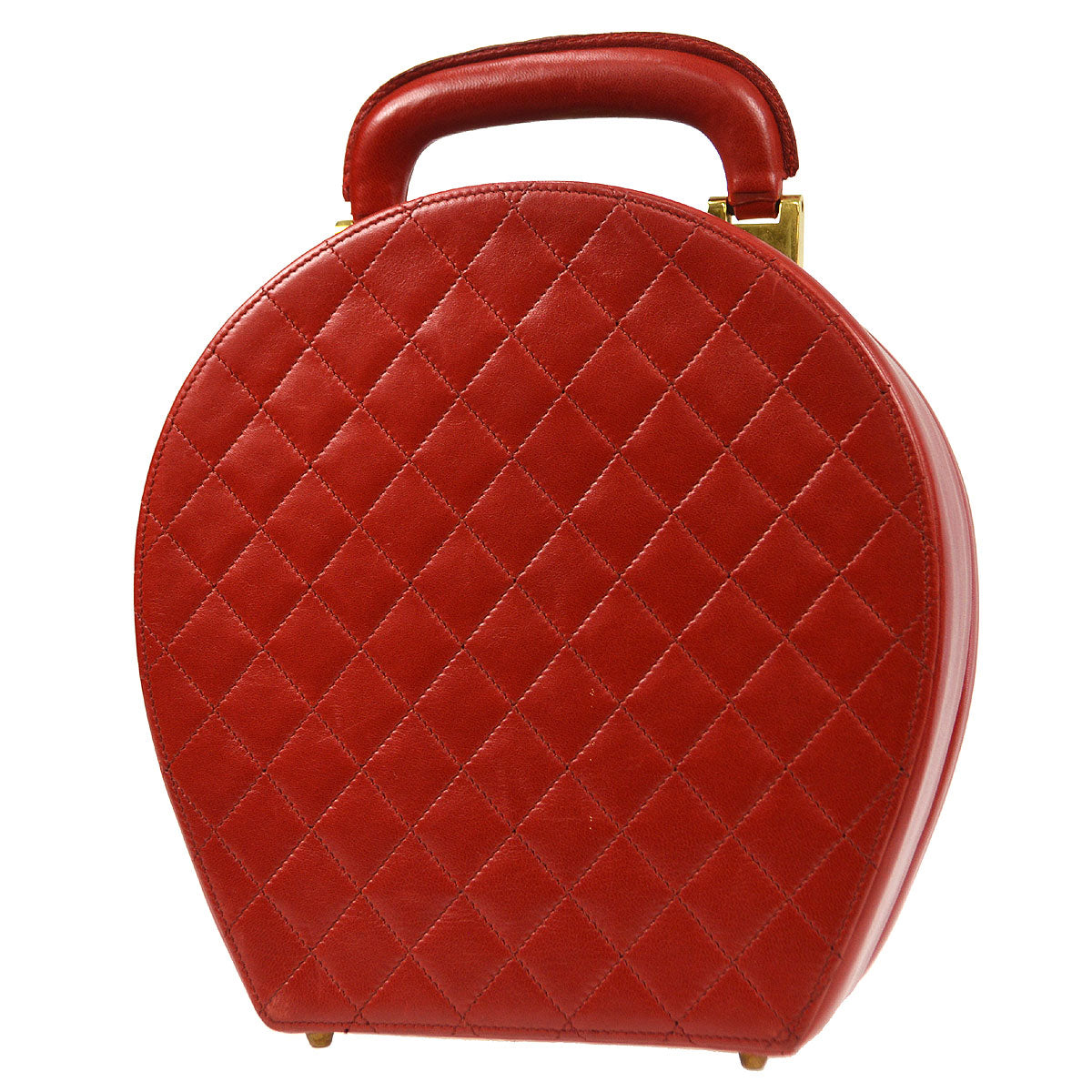 CHANEL 1986-1988 Red Lambskin Vanity handbag