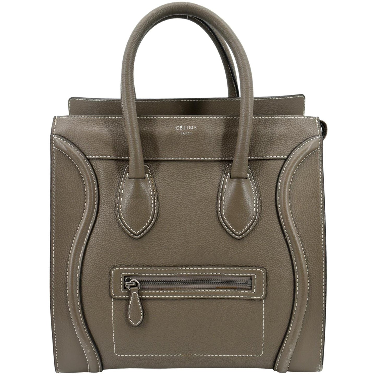 CELINE Souris Mini Luggage Calfskin  Leather Tote Bag Dune -