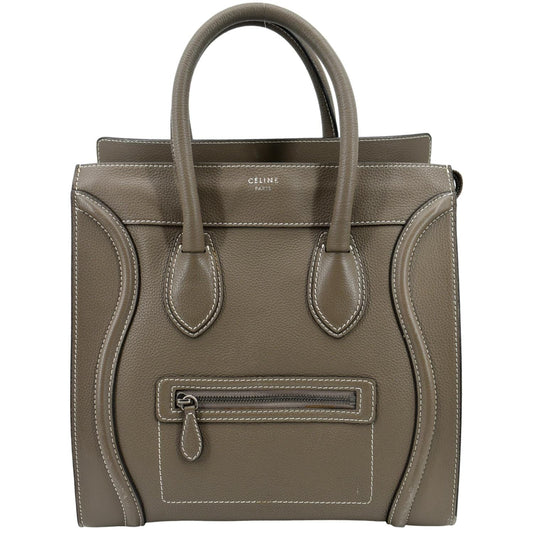 CELINE Souris Mini Luggage Calfskin  Leather Tote Bag Dune -