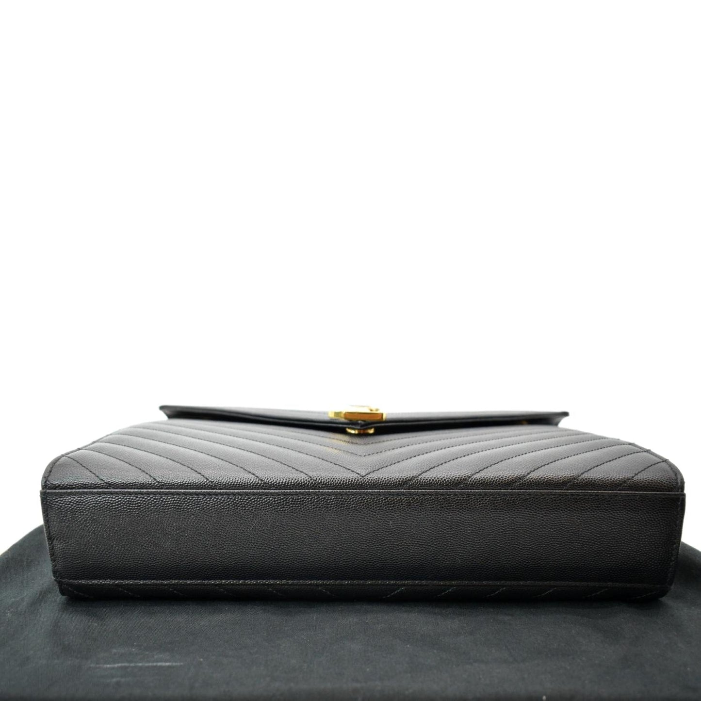 YVES SAINT LAURENT Large Envelope Mix Matelasse Grain De Poudre Chain Shoulder Bag Black