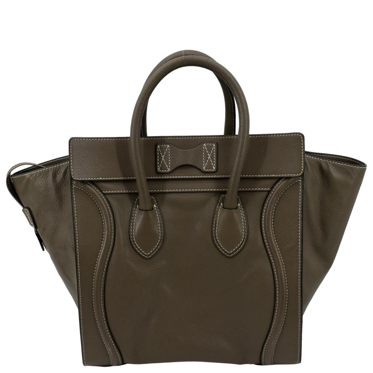 CELINE Souris Mini Luggage Calfskin  Leather Tote Bag Dune -