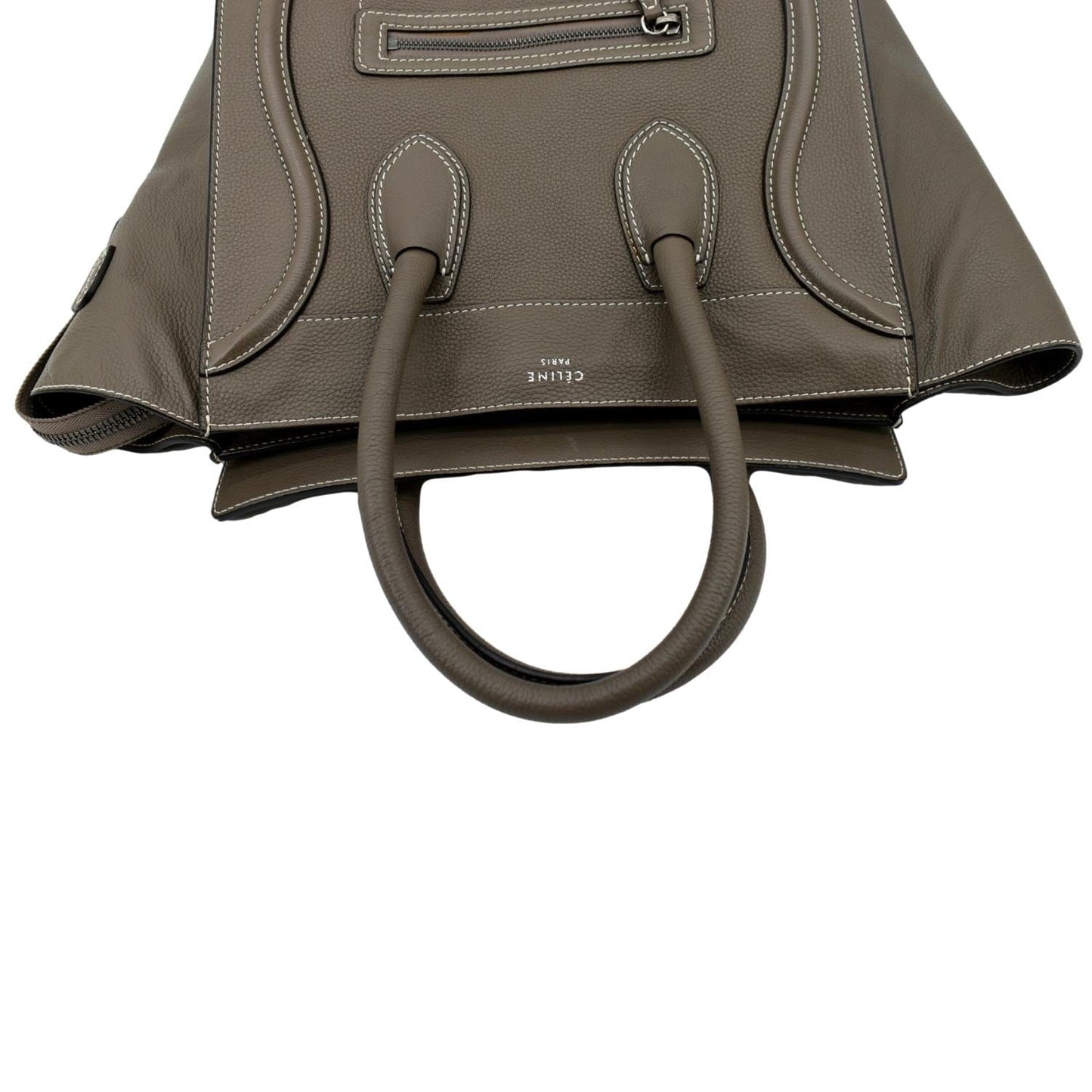 CELINE Souris Mini Luggage Calfskin  Leather Tote Bag Dune -