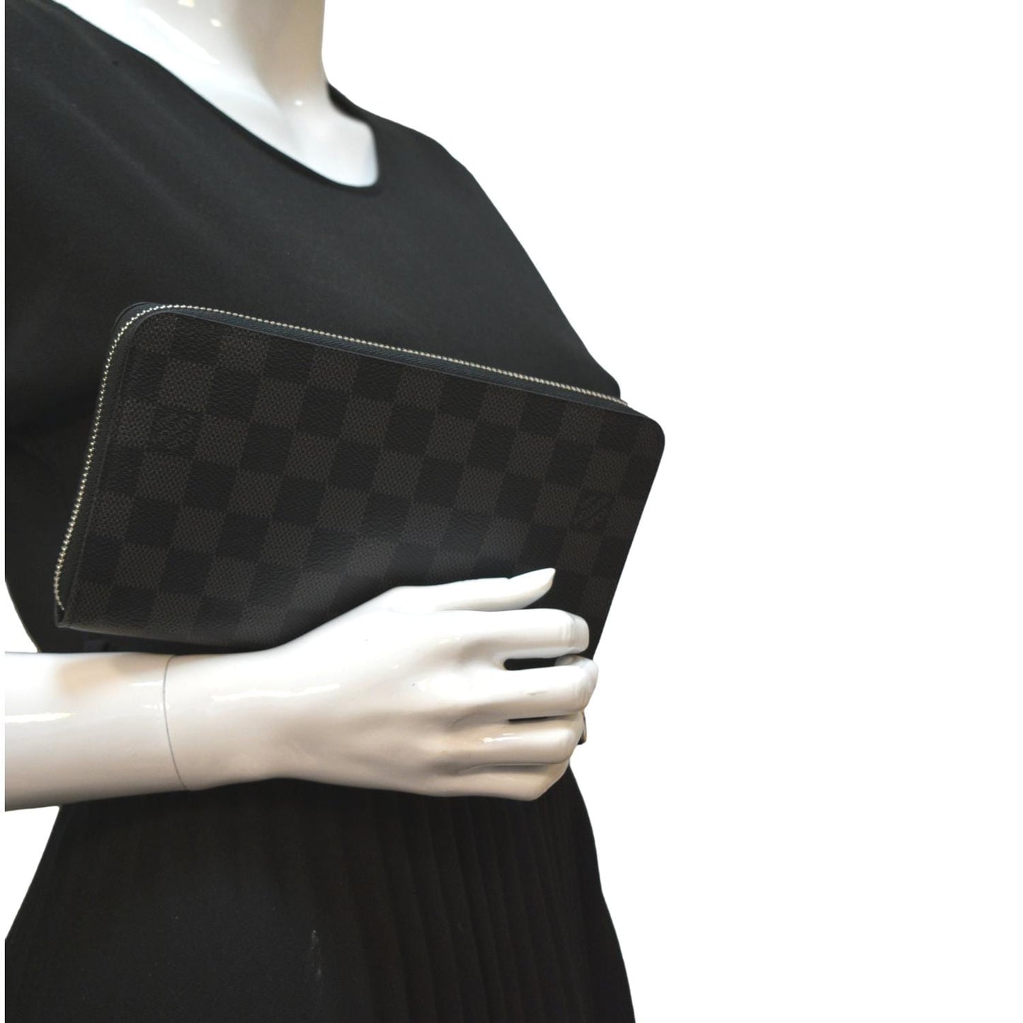 LOUIS VUITTON Zippy Organizer Damier Graphite Wallet Black