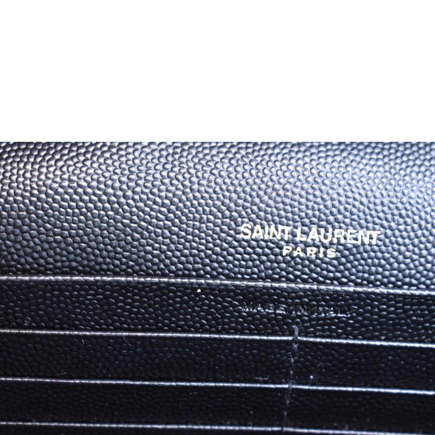 YVES SAINT LAURENT Chevron Grain De Poudre Envelope Chain Bag Black -