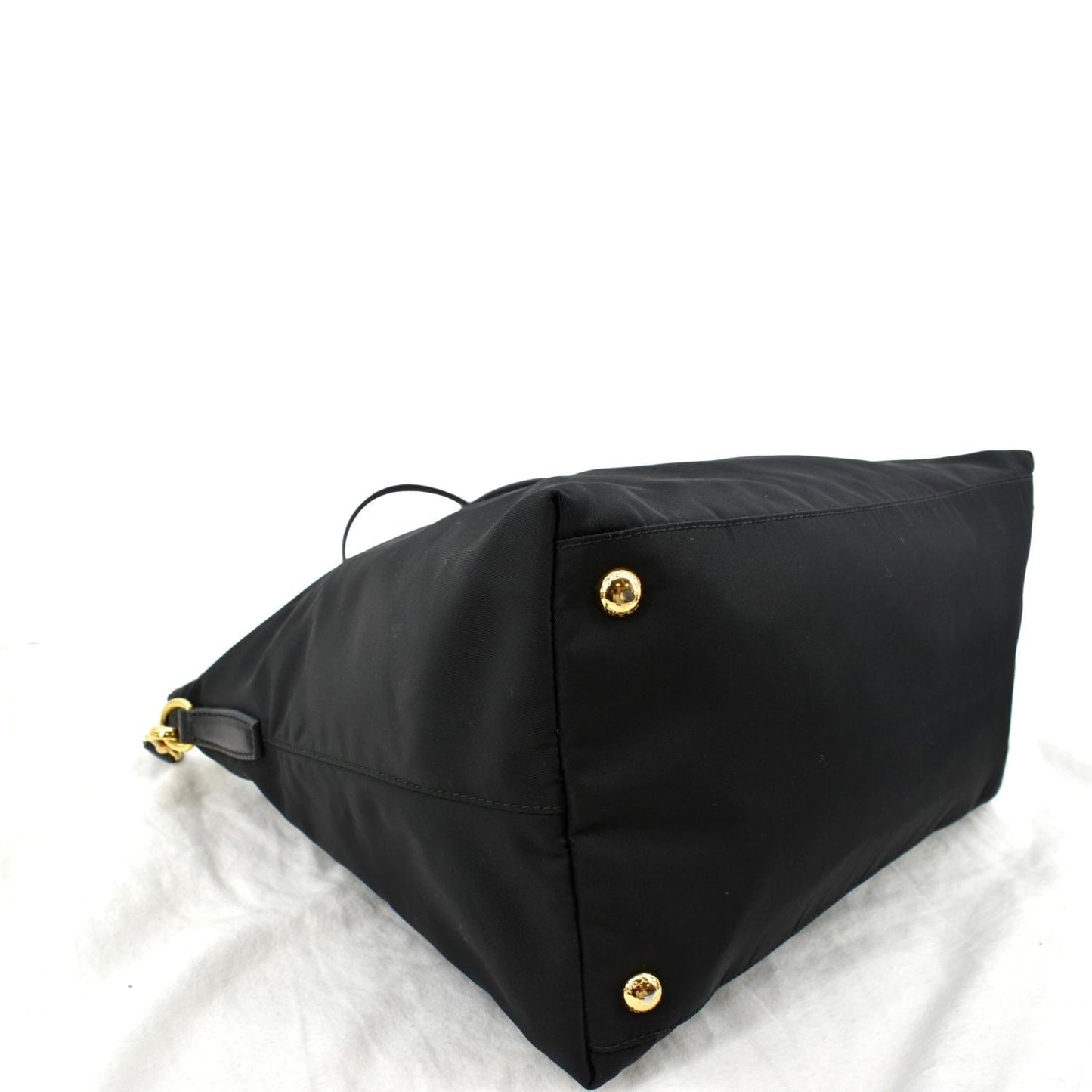 PRADA Tessuto Nylon & Saffiano Leather Tote Bag Black BN2541