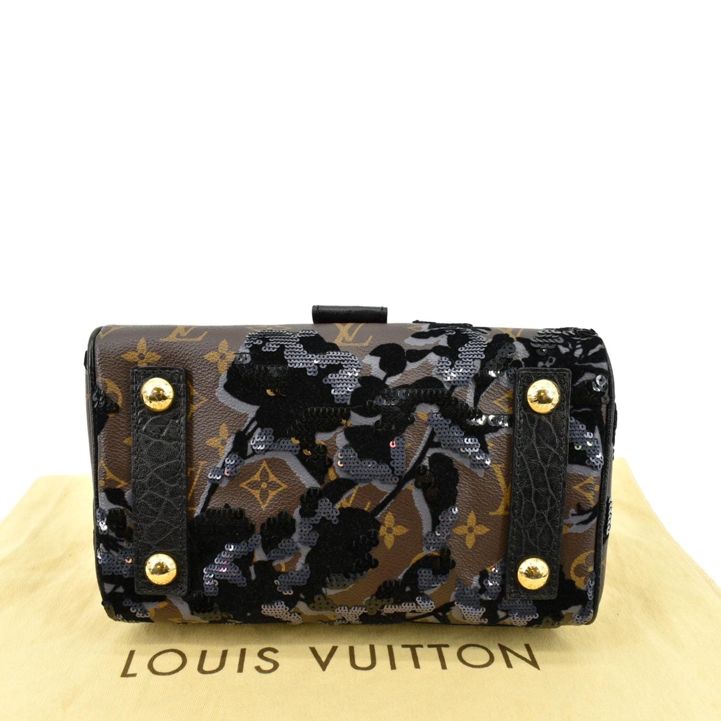 LOUIS VUITTON Fleur De Jais Carro l Monogram Leather Satchel Bag Black