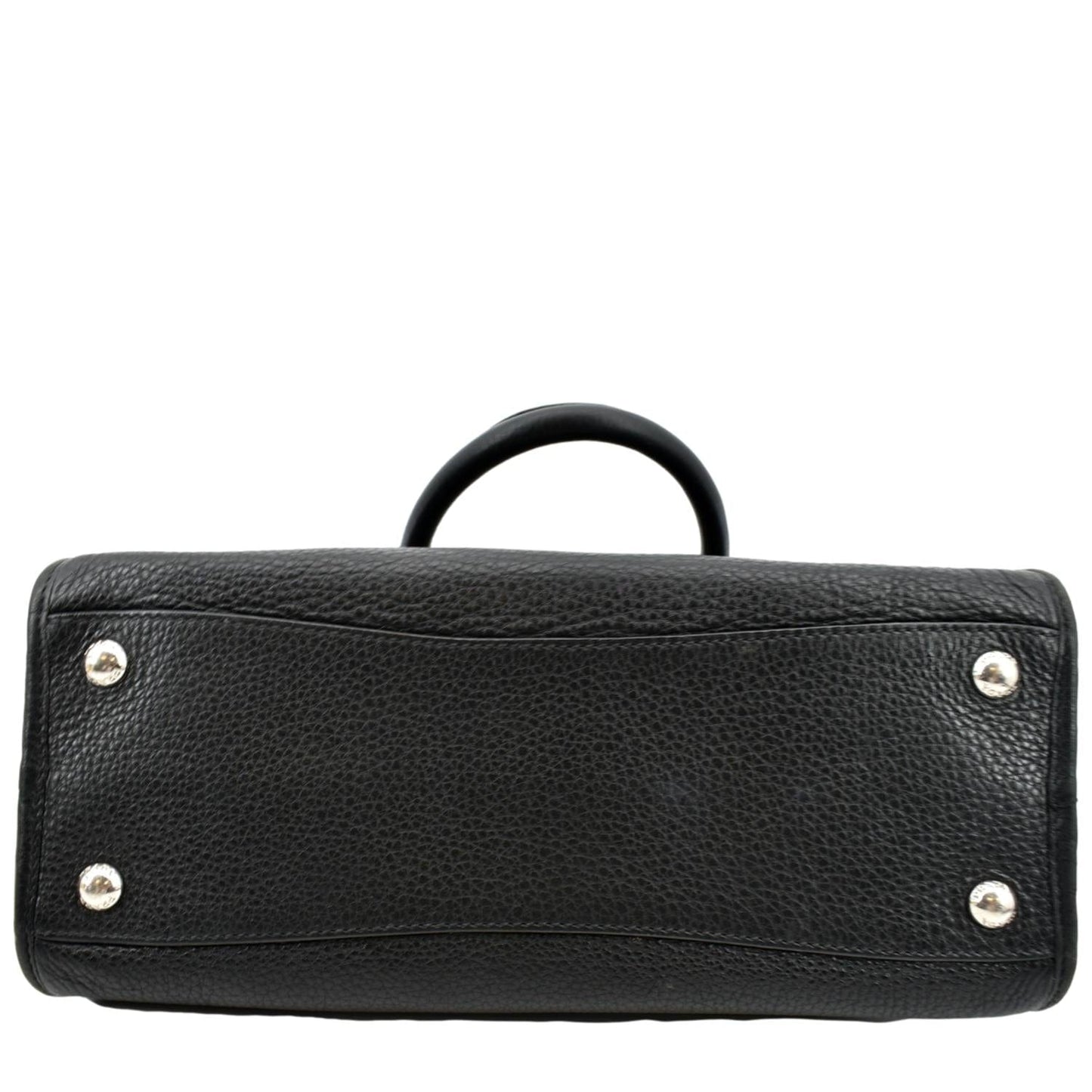 PRADA Vitello Phenix Leather Shoulder Bag Black