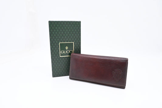 Gucci Long Wallet in Dark Burgundy Leather