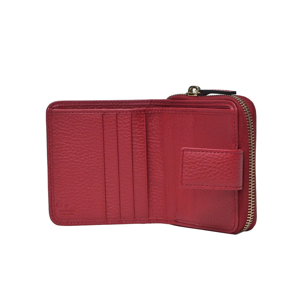 Gucci Red GG Canvas Compact Wallet [Clearance Sale]