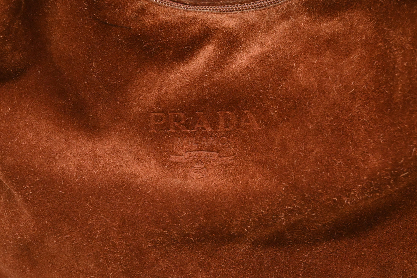 Prada Hobo Bag in Brown Suede