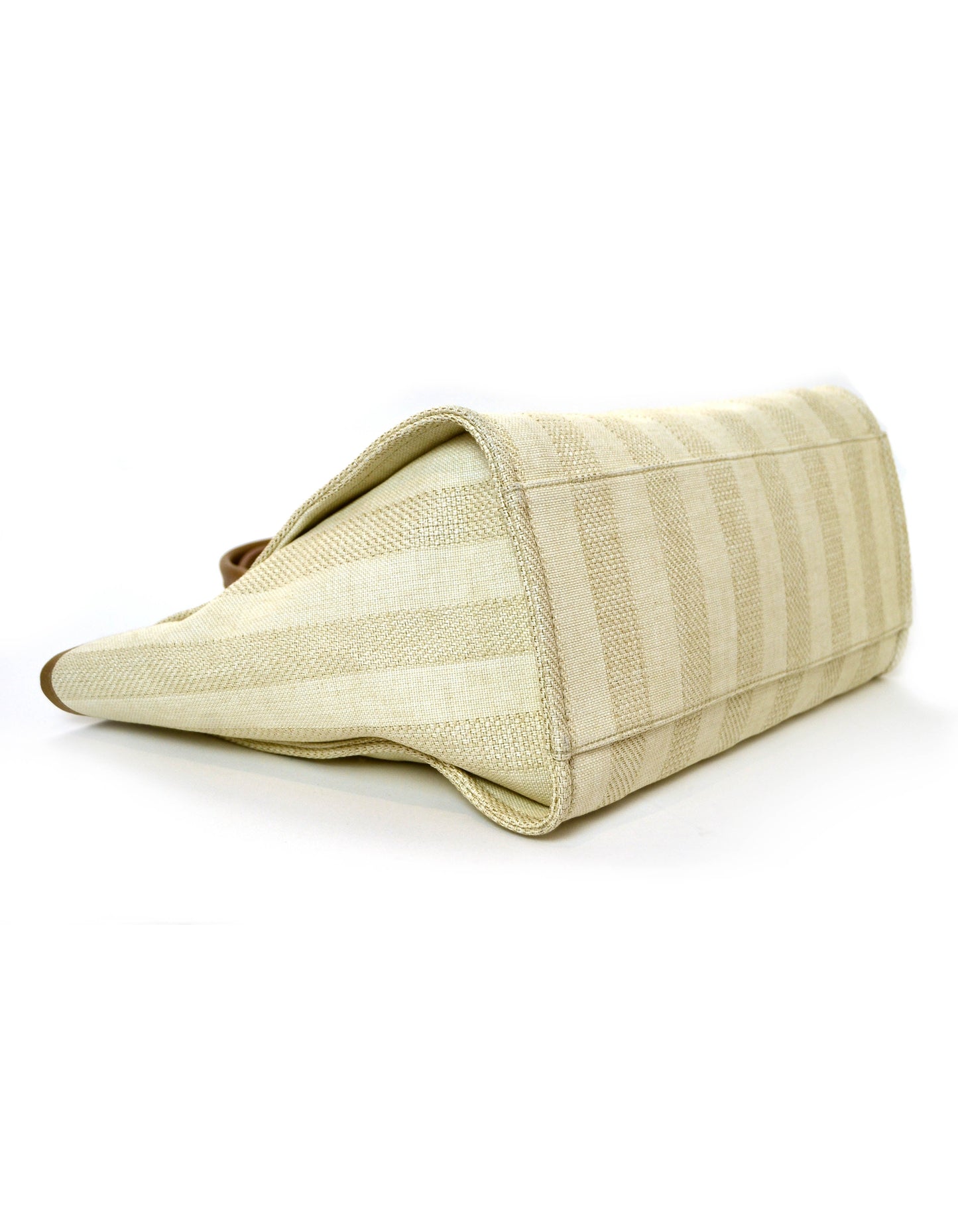 Chanel 2020 Beige Mixed Fibers Striped Large Deauville Tote