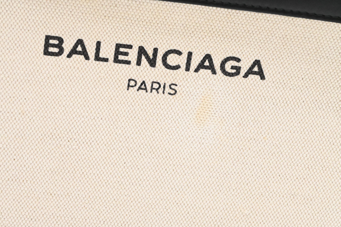 Balenciaga Navy Pochette Crossbody in Off White Canvas