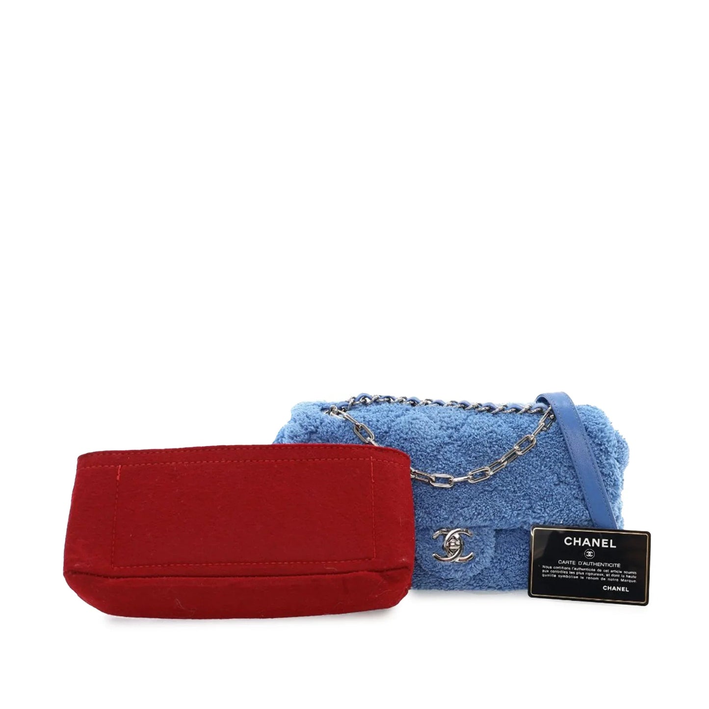 Blue Chanel Medium Quilted Terry Cloth Coco Beach Flap Crossbody Bag