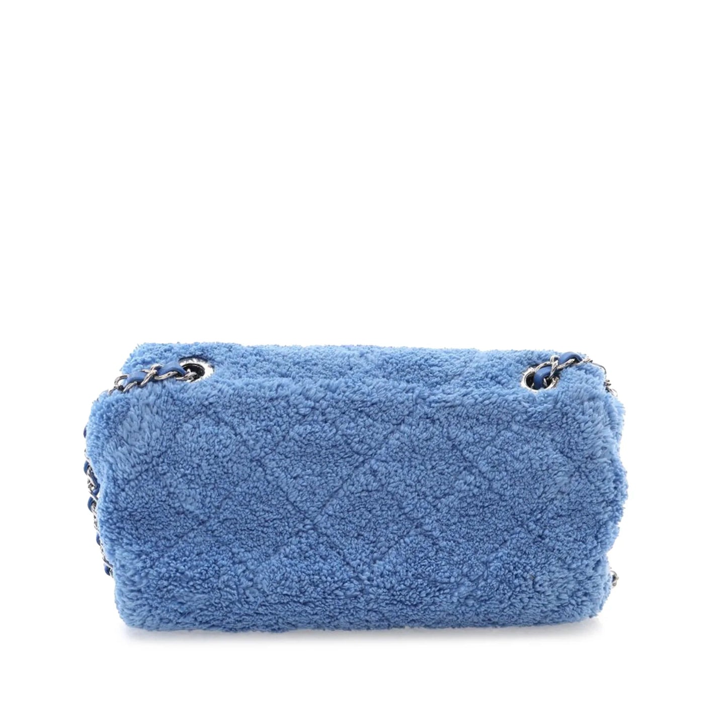 Blue Chanel Medium Quilted Terry Cloth Coco Beach Flap Crossbody Bag