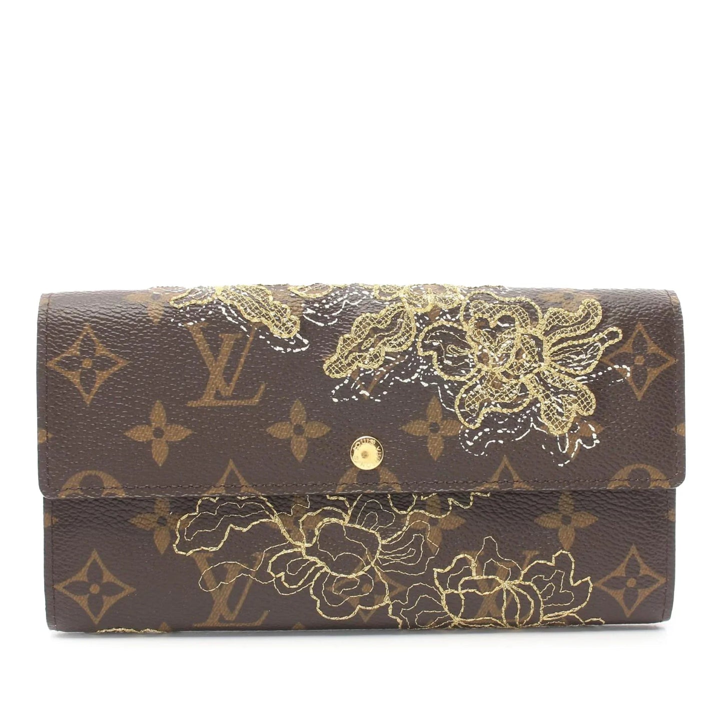 Brown Louis Vuitton Monogram Dentelle Sarah Long Wallet