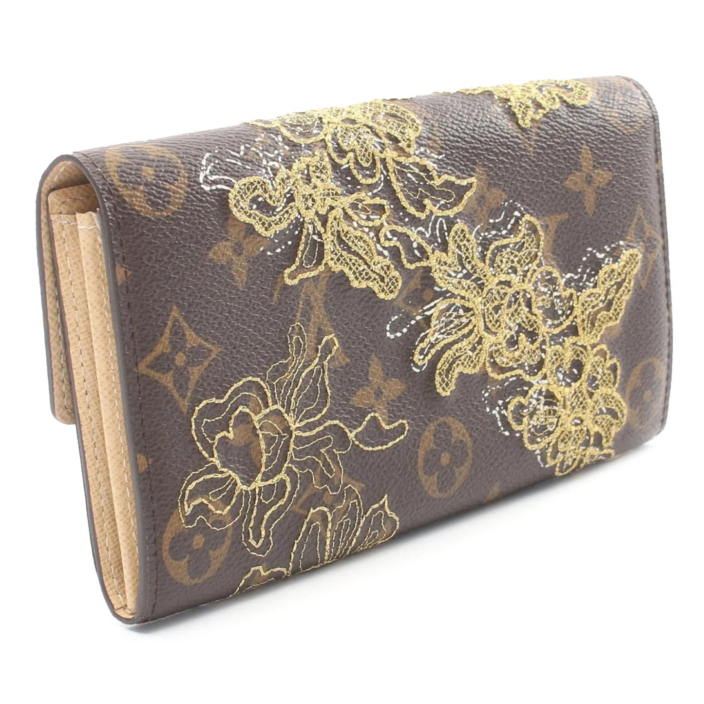 Brown Louis Vuitton Monogram Dentelle Sarah Long Wallet