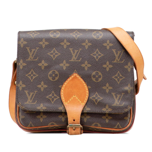 Brown Louis Vuitton Monogram Cartouchiere MM Crossbody Bag