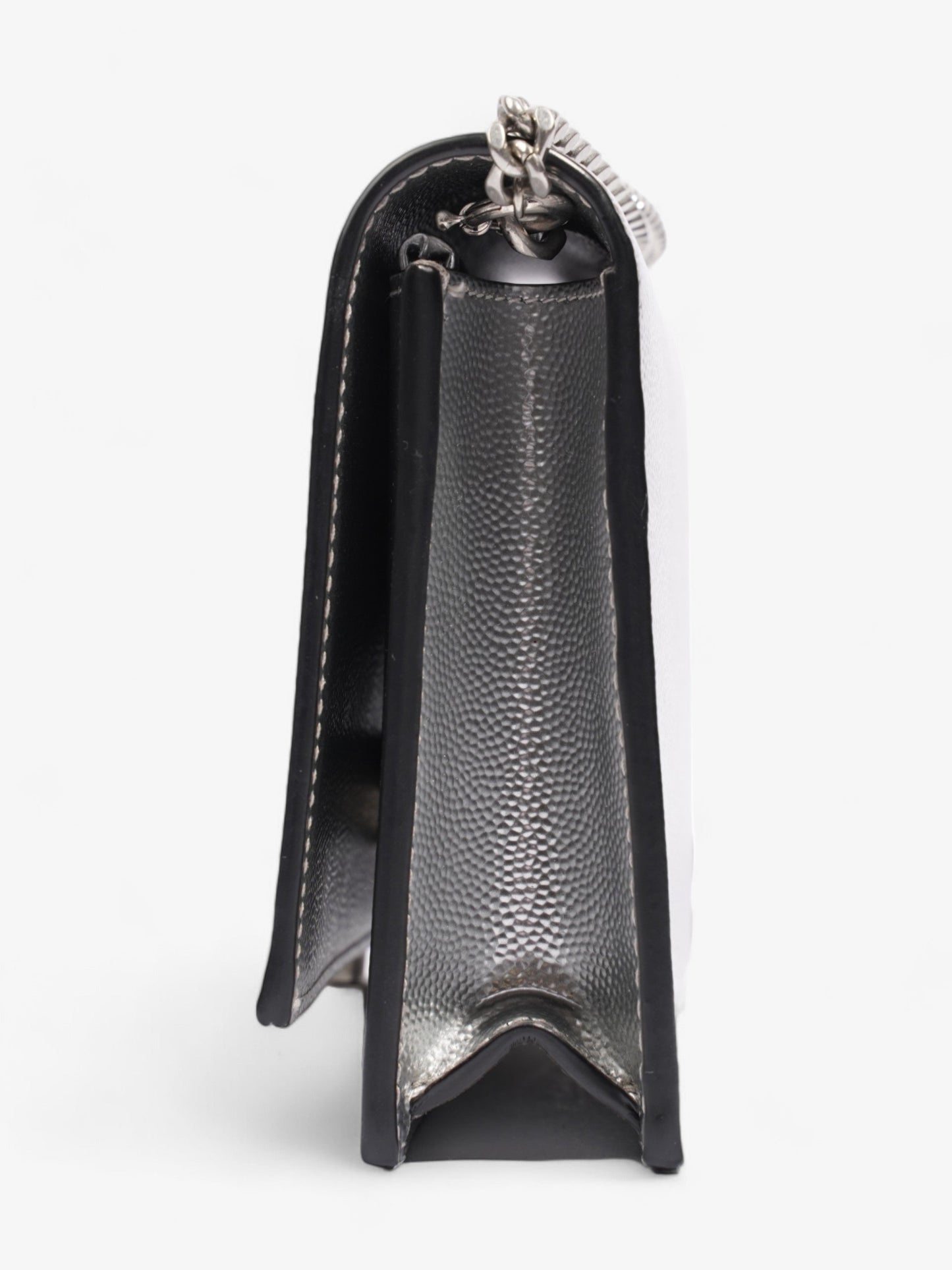 Saint Laurent Kate Monogram Tassel Silver Leather