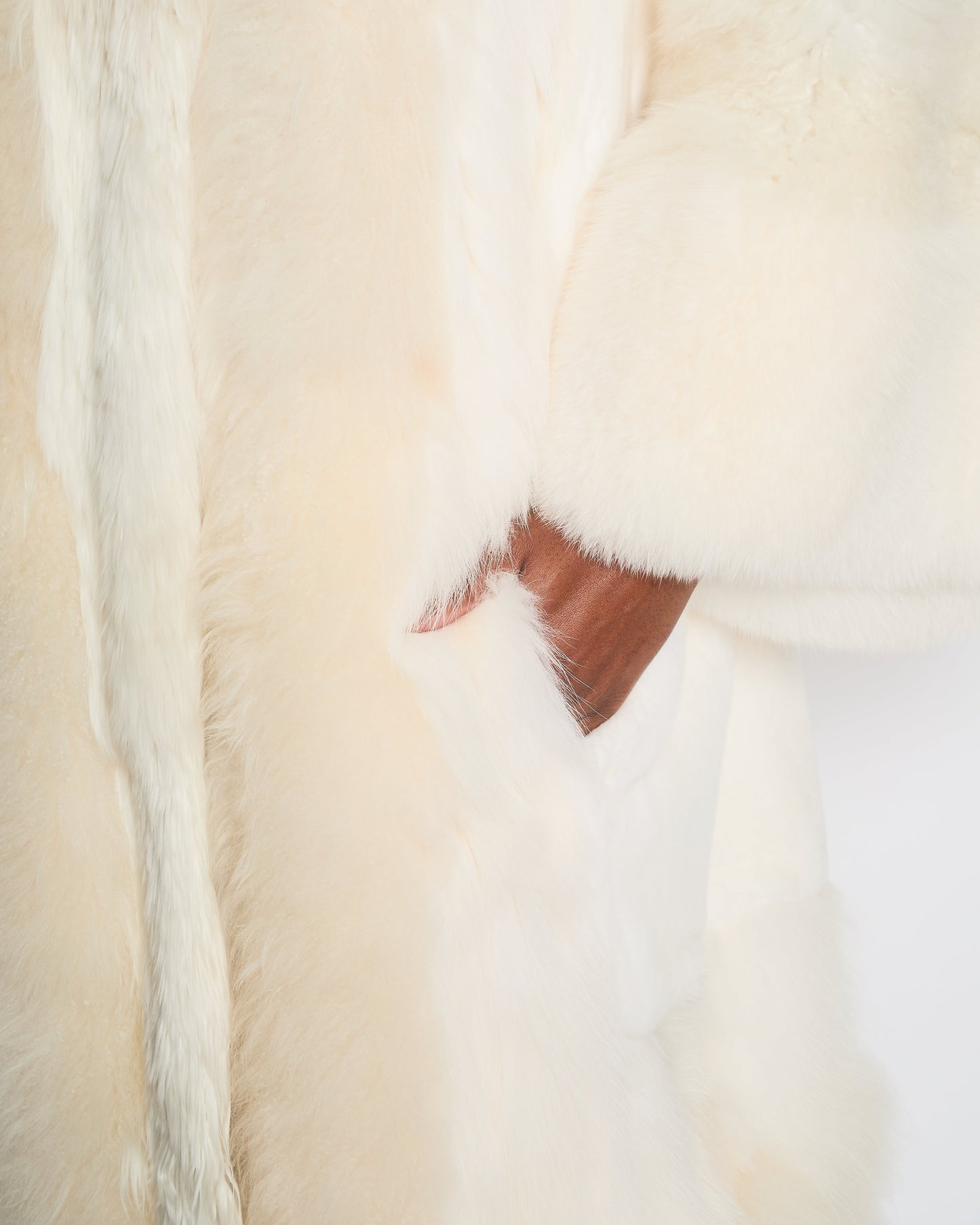 Dolce and Gabbana White Layered Fur Coat Size IT 44 (UK 12)