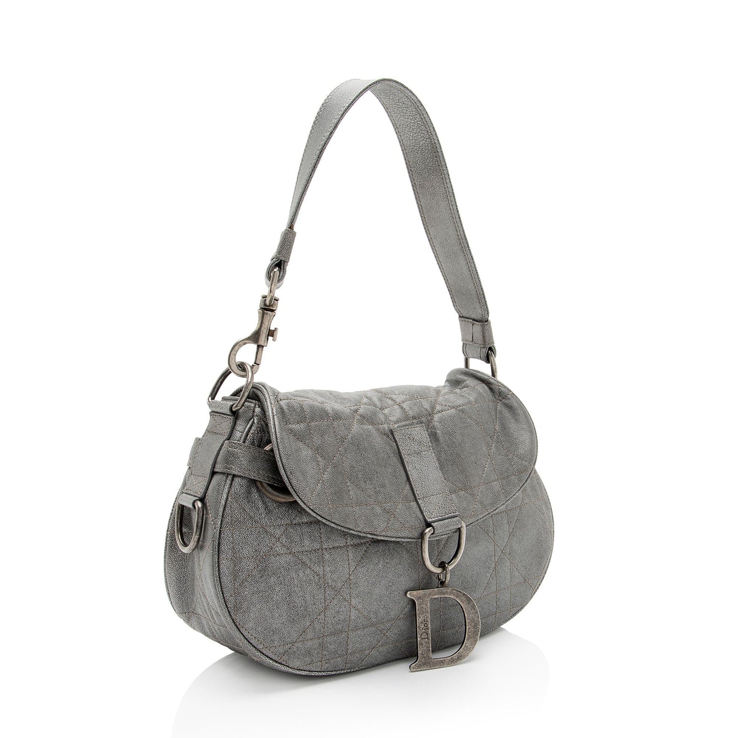 Dior Metallic Cannage Lambskin Flap Shoulder Bag