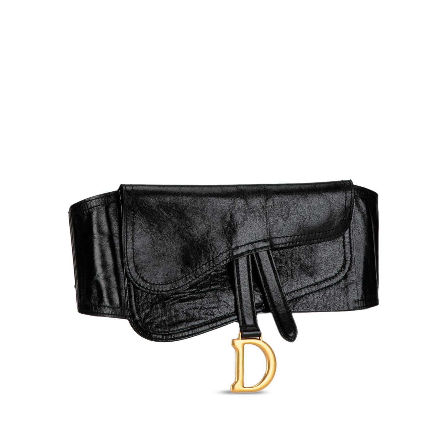 Dior Crinkled Lambskin Saddle Belt Bag
