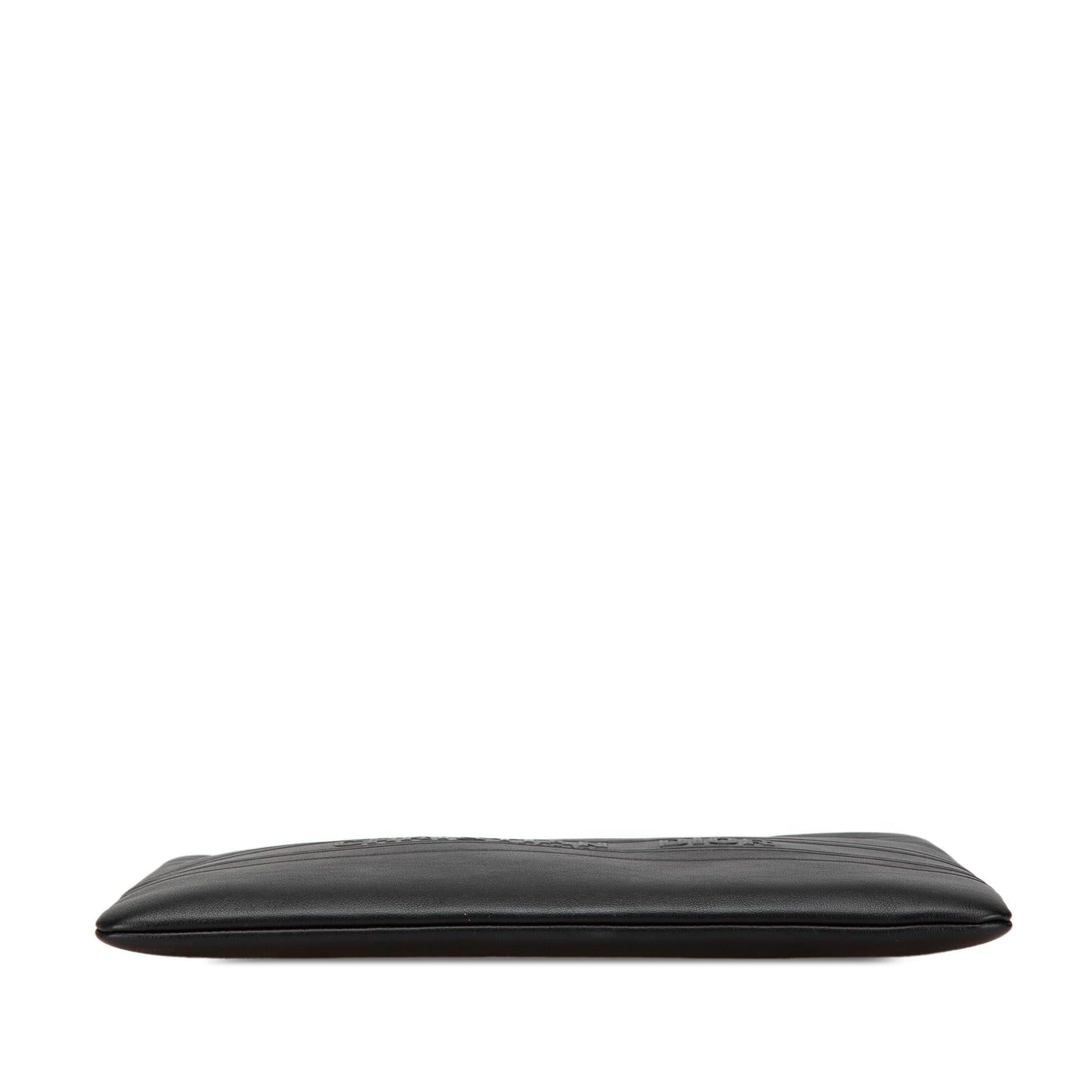 Dior Embossed Calfskin Logo Zip Clutch