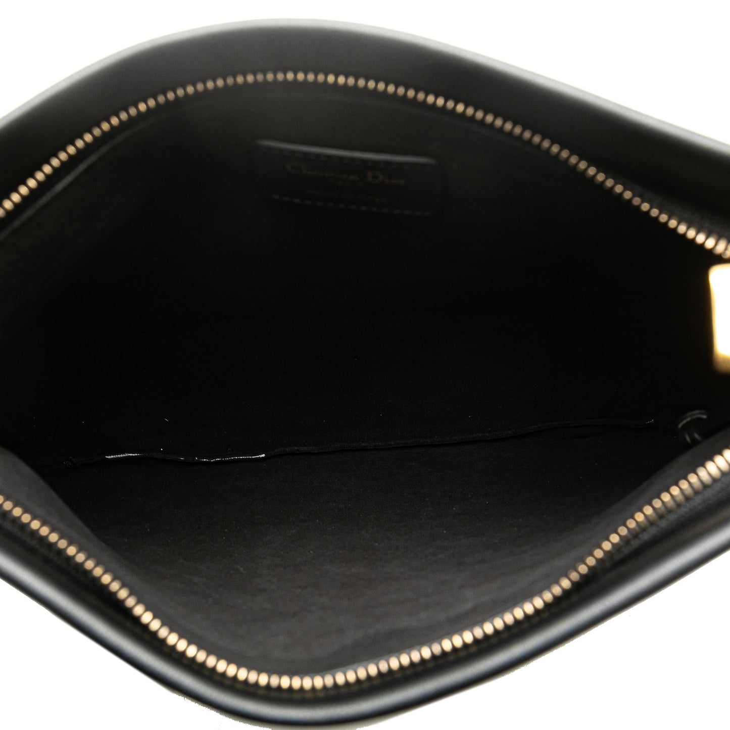 Dior Embossed Calfskin Logo Zip Clutch