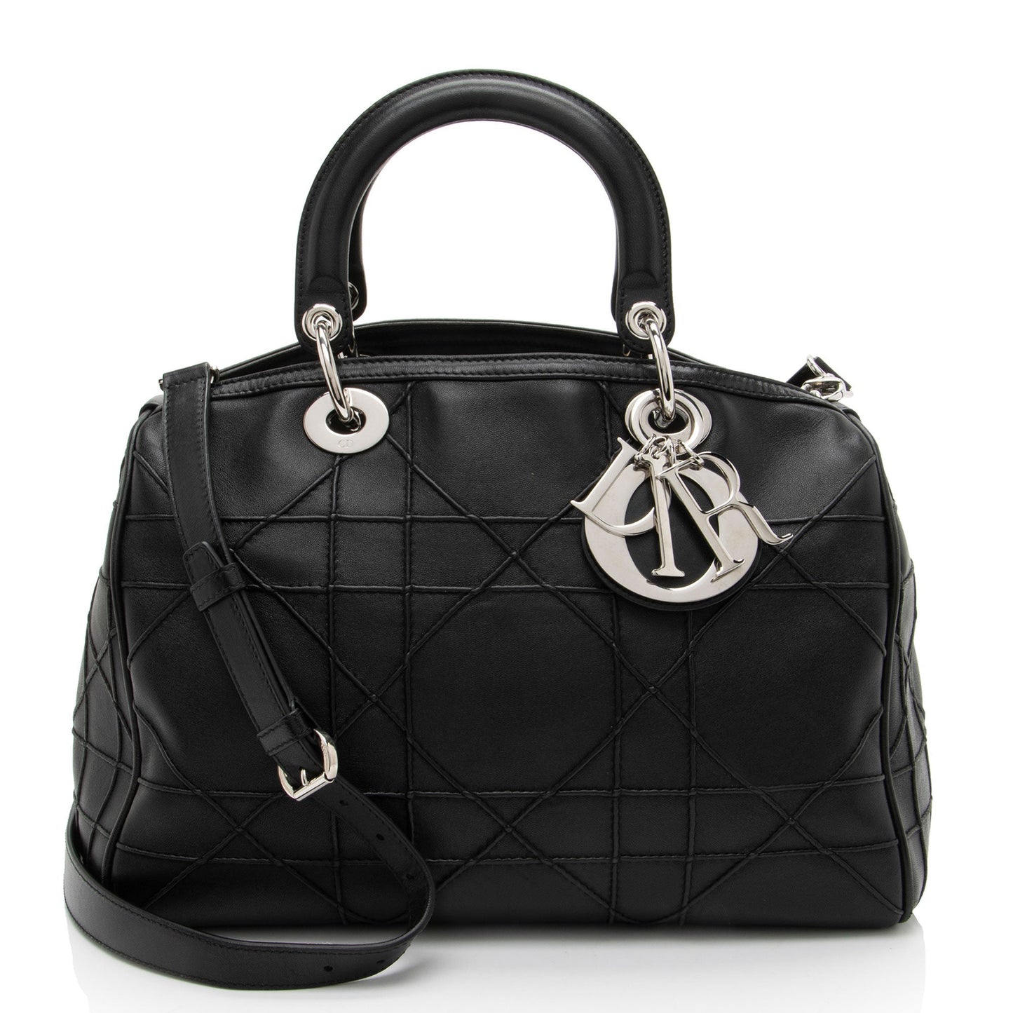 Dior Lambskin Leather Cannage Granville Polochon Satchel