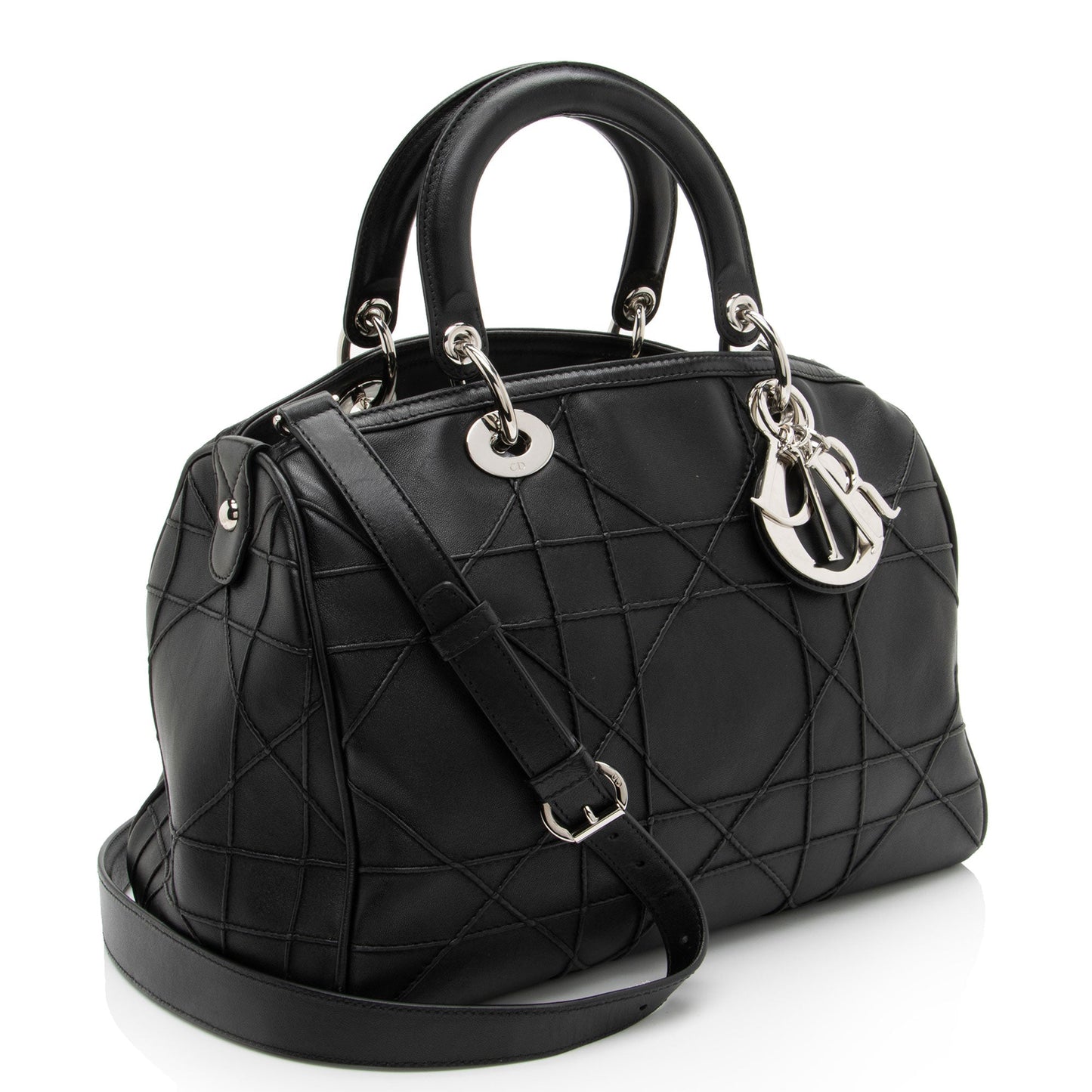 Dior Lambskin Leather Cannage Granville Polochon Satchel